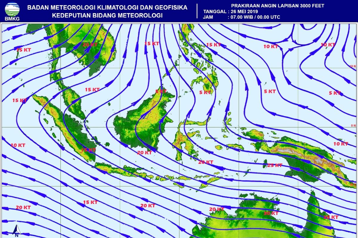 BMKG prakirakan  hujan pada Minggu-Senin