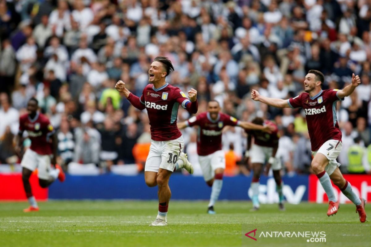 Aston Villa kembali ke Liga Premier setelah mengalahkan Derby County