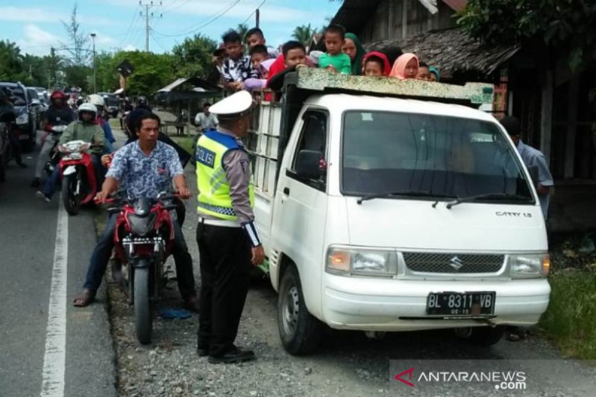 Polres Nagan Raya Aceh tertibkan mobil barang angkut penumpang