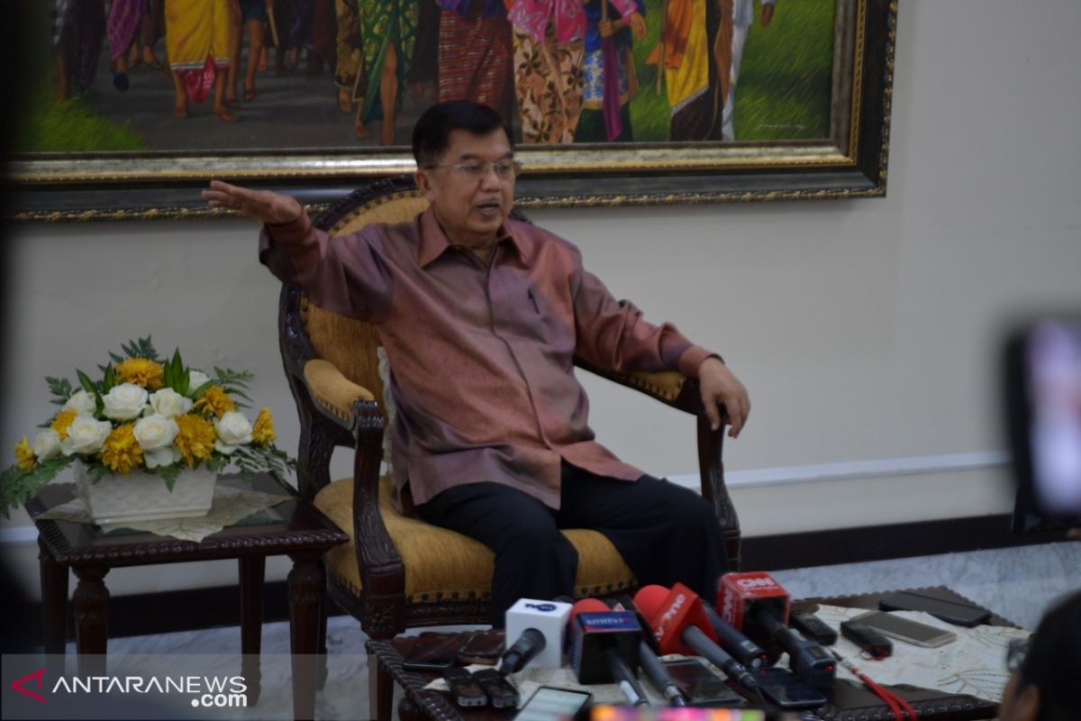 Jusuf Kalla sebut belum ada pembahasan koalisi baru Jokowi-Ma'ruf