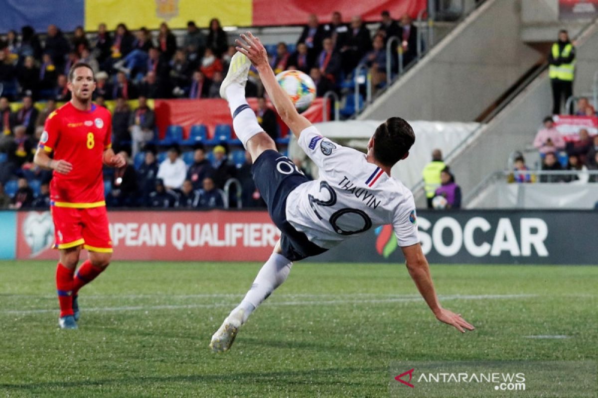 Prancis menang besar di kandang Andorra di kualifikasi Eropa