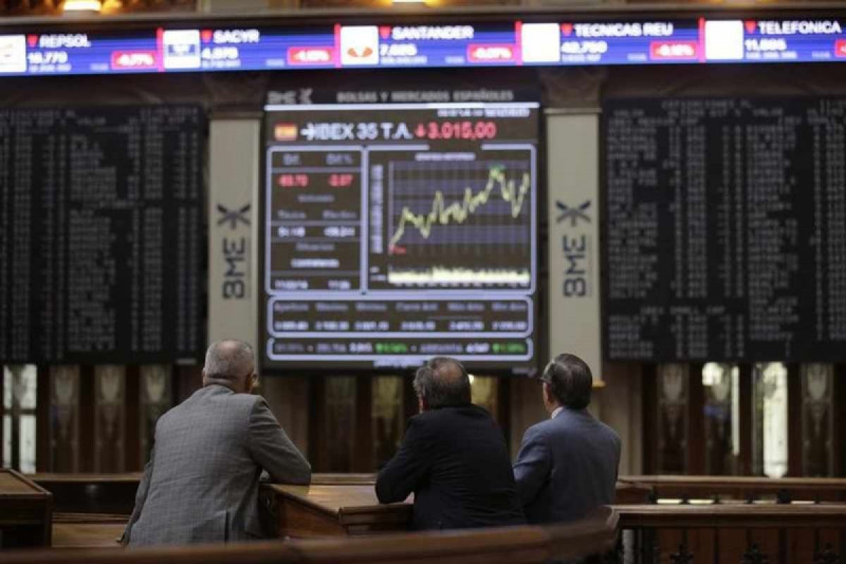 Saham Spanyol "rebound," Indeks IBEX 35 ditutup melonjak 4,04 persen