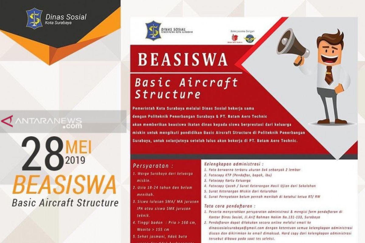 Surabaya siapkan 48 beasiswa untuk "Aircraft Structure"