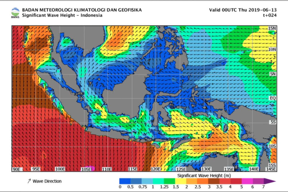 Sejumlah perairan di Indonesia berpotensi gelombang tinggi