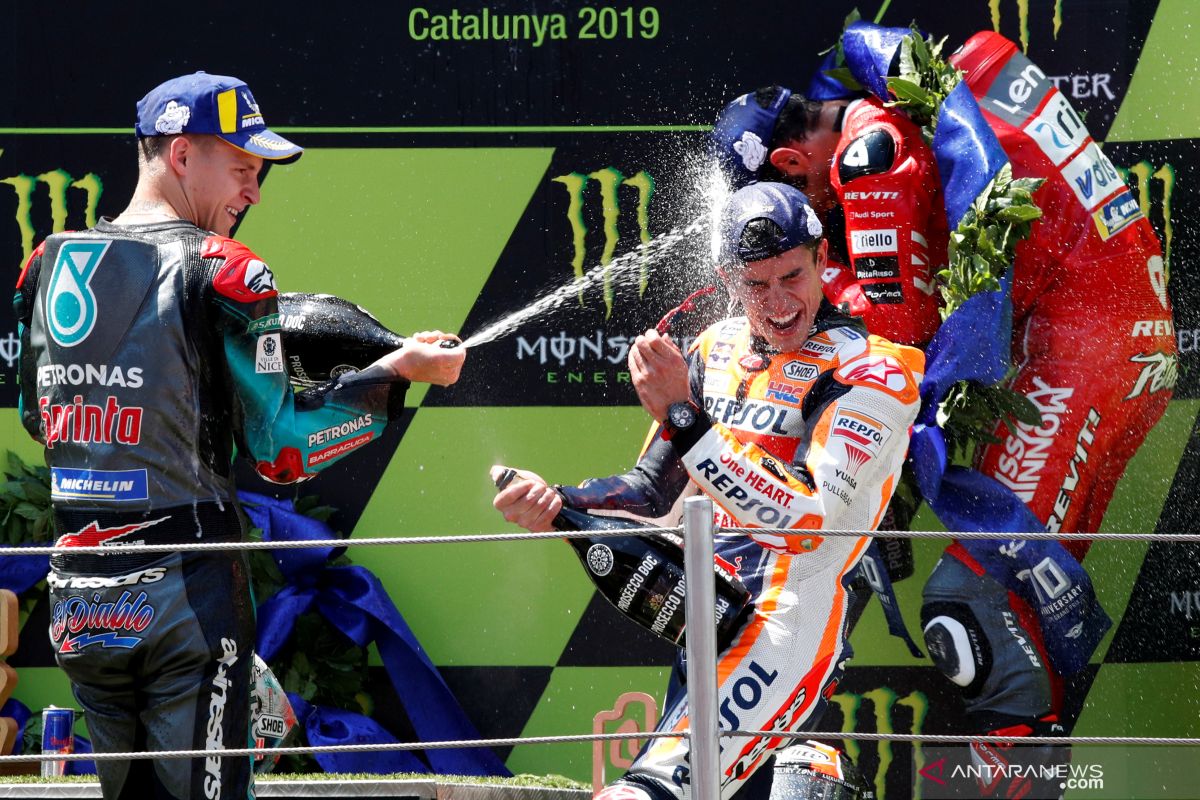 Hasil lengkap GP Catalunya, Marquez juara dikala rival bertumbangan