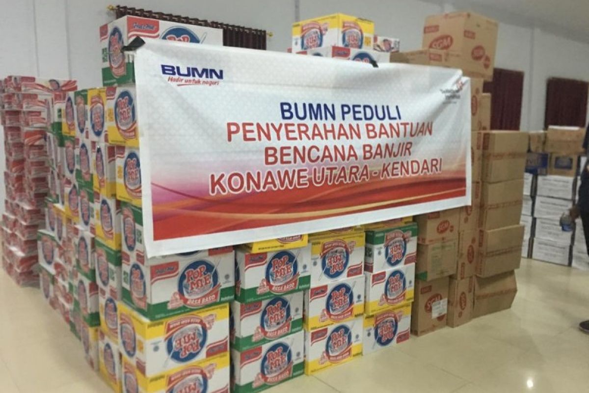 Kementerian BUMN salurkan Rp385 juta untuk korban banjir Konawe Utara