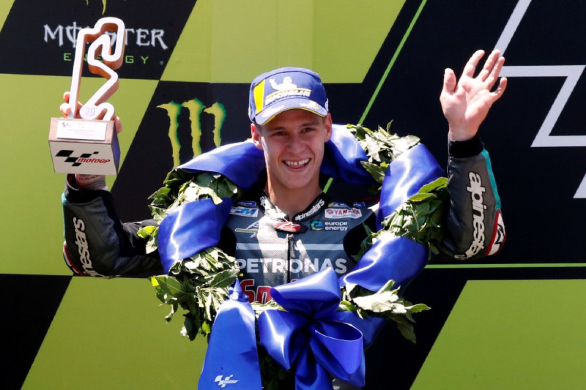 Finis podium MotoGP pertama kali, ini komentar Quartararo