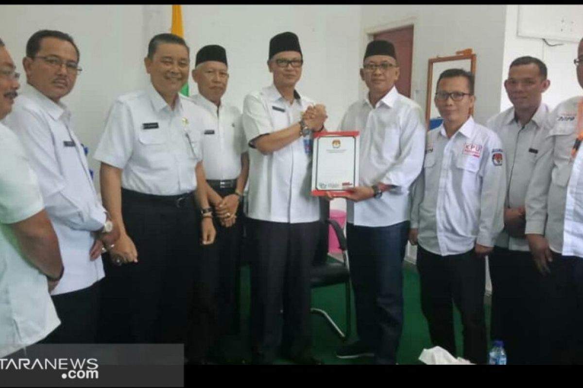 KPU Lingga serahkan rancangan anggaran Pilkada 2020