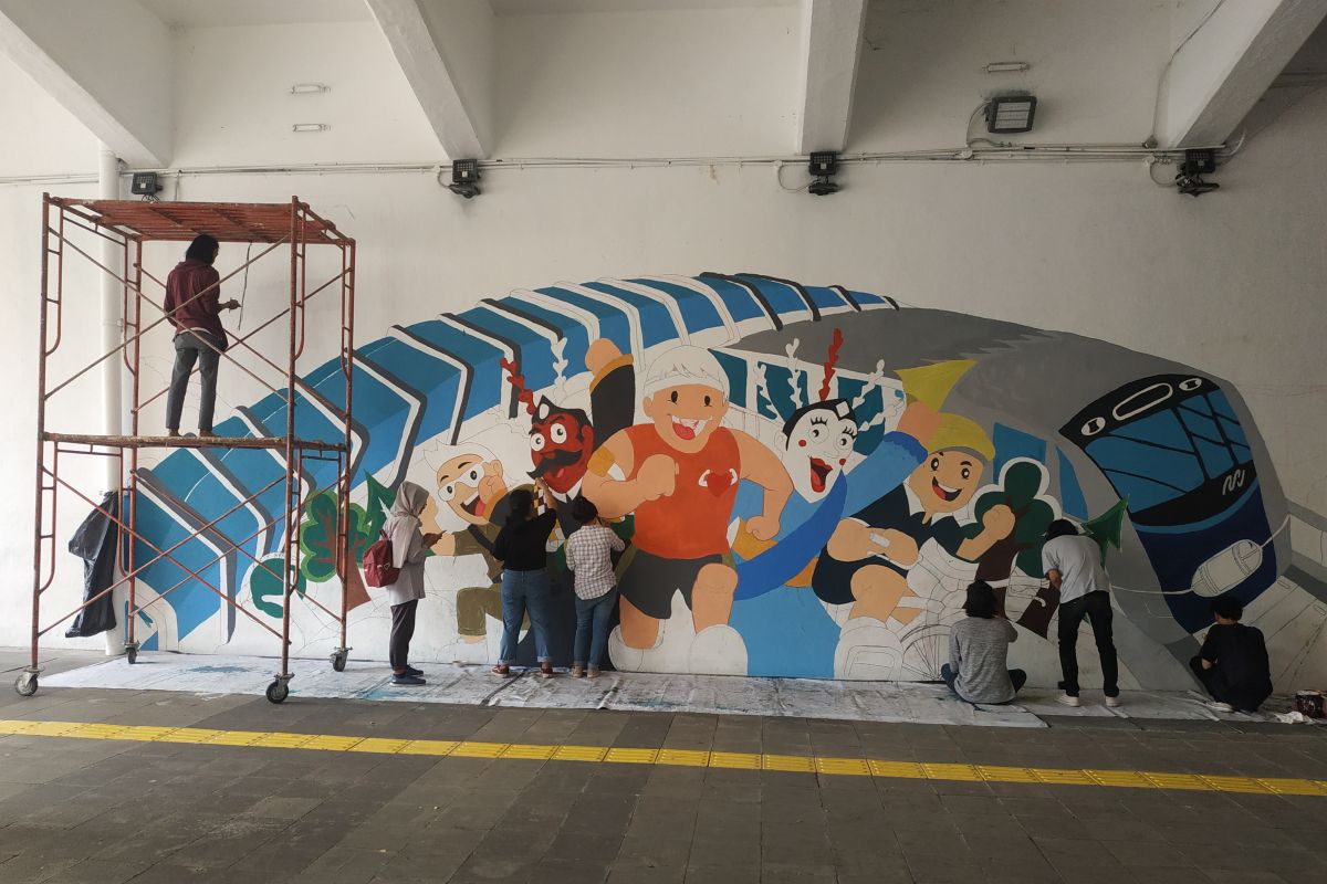 Terowongan Jalan Kendal dimural untuk sambut HUT DKI Jakarta