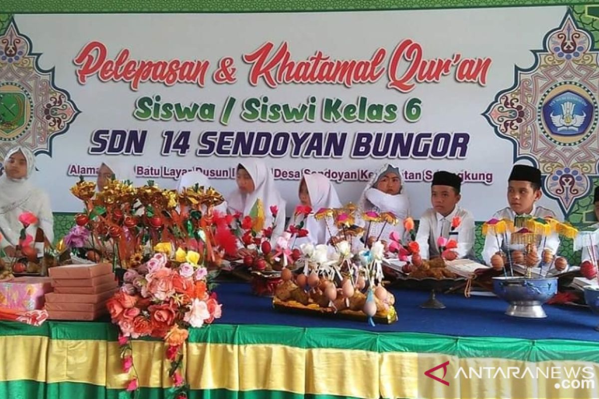 Khatamal Qur'an di SDN 14 Sendoyan Bungor berlangsung meriah