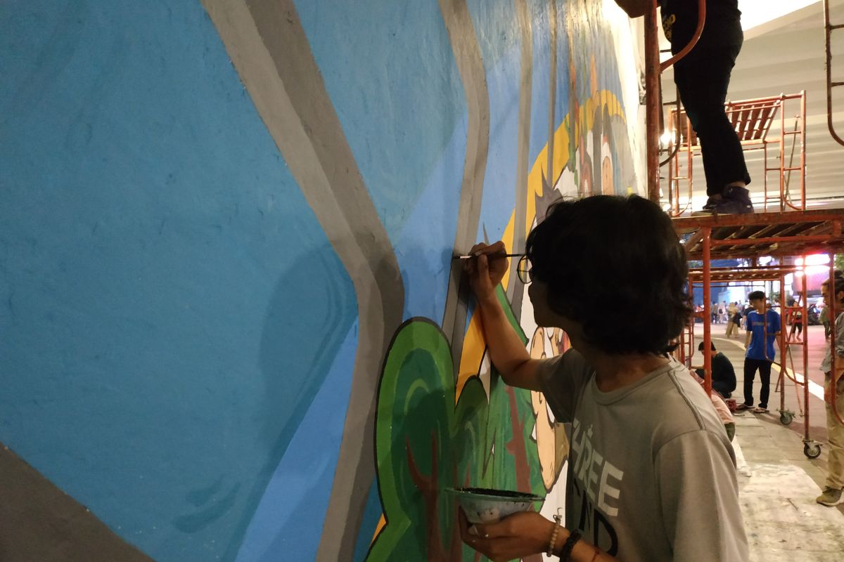 Mahasiswa Paramadina rampungkan mural di Terowongan