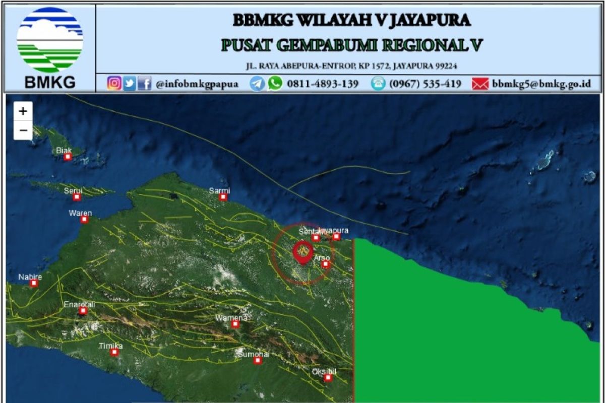 Gempa bumi 4,8 SR guncang Jayapura