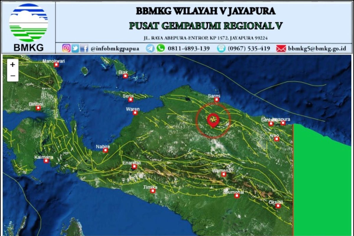 BPBD Papua belum terima laporan soal dampak gempa Mamberamo Raya