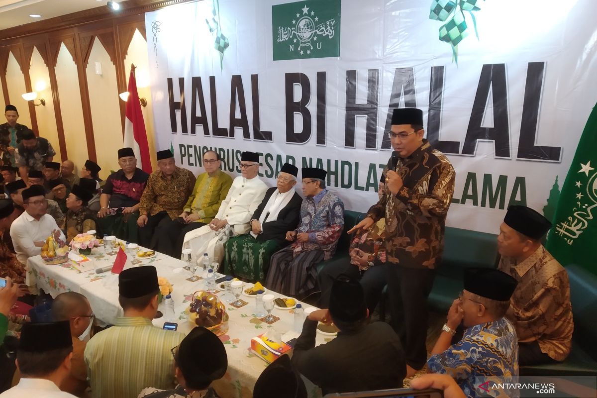 KH Ma'ruf Amin menghadiri halalbihalal PBNU