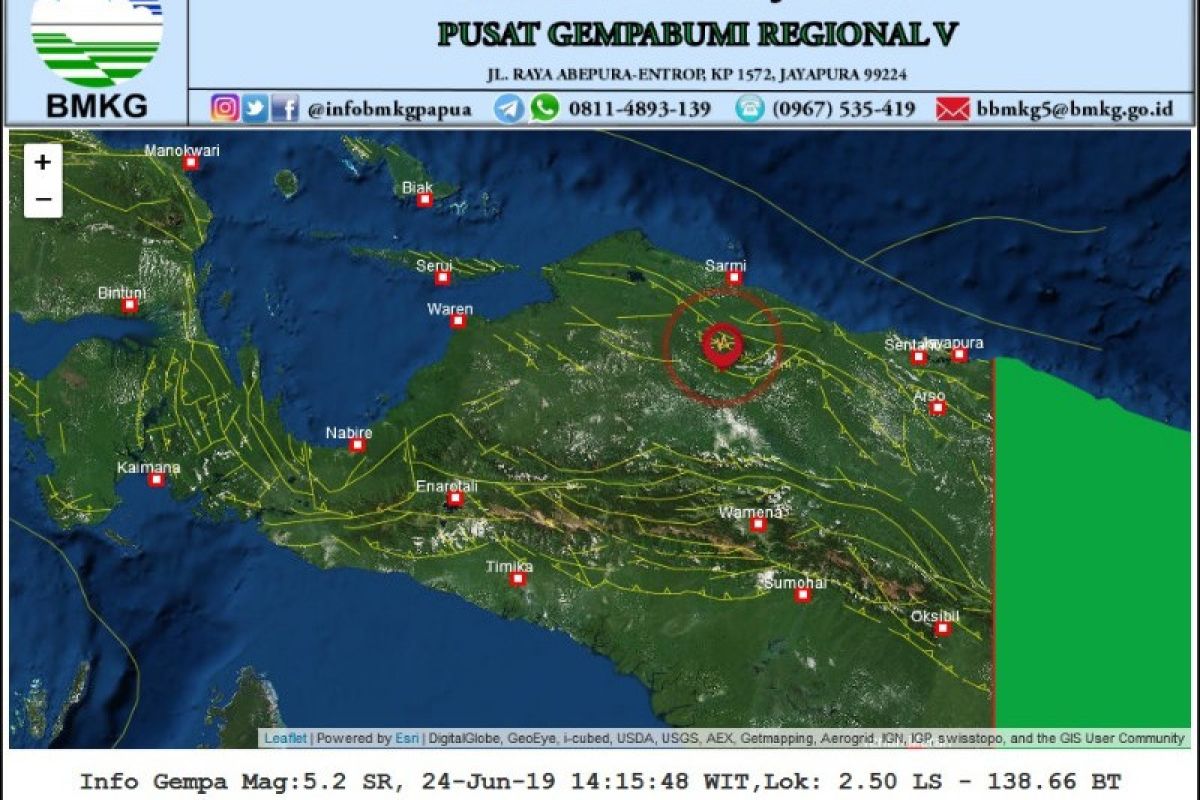 BPBD Papua: belum ada laporan dampak gempa di tiga kabupaten