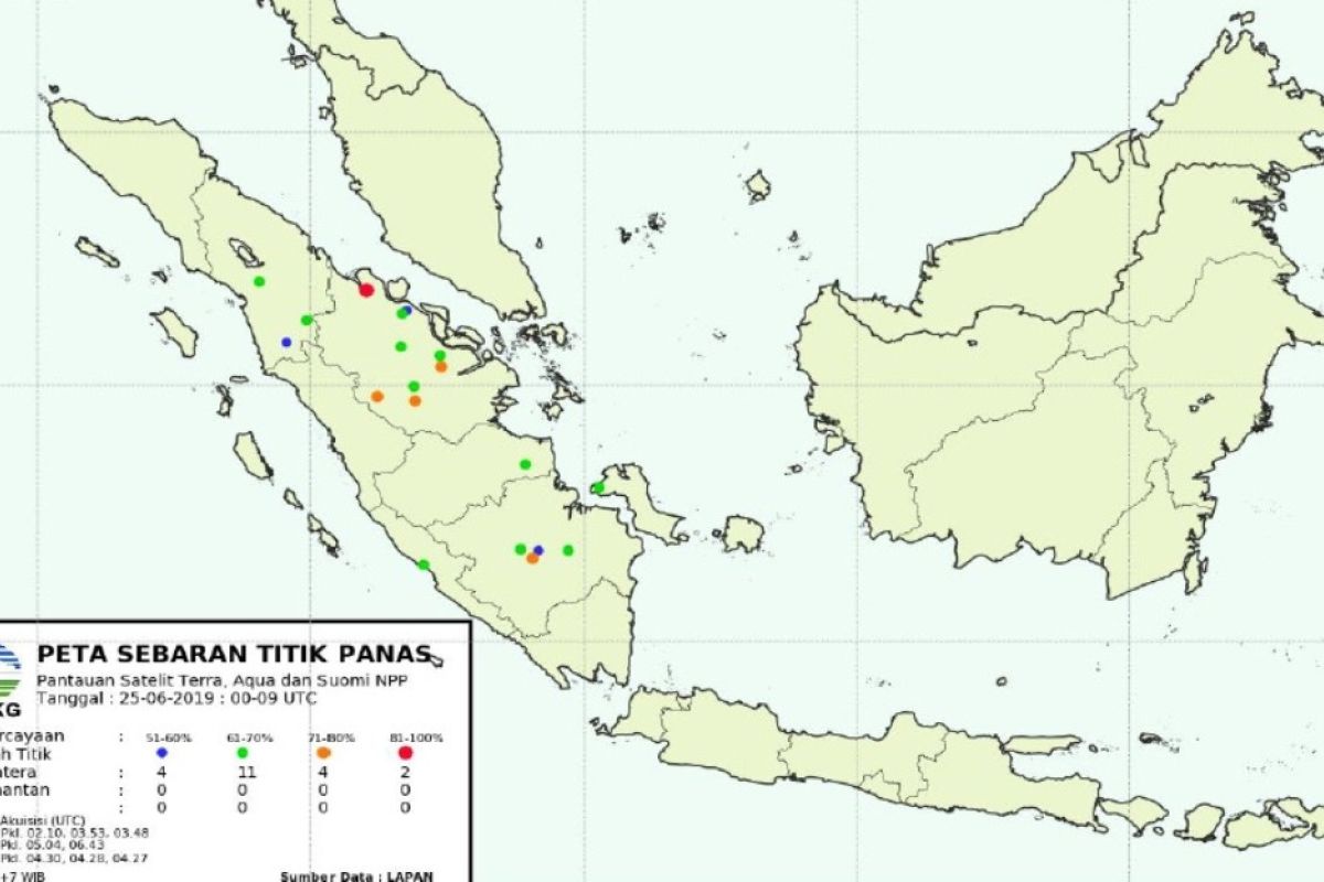 BMKG deteksi peningkatan titik-titik panas di Riau