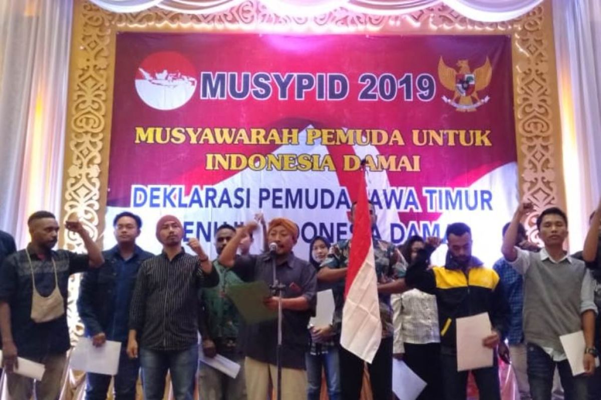 Jelang putusan MK, kelompok pemuda Jatim deklarasi Indonesia damai