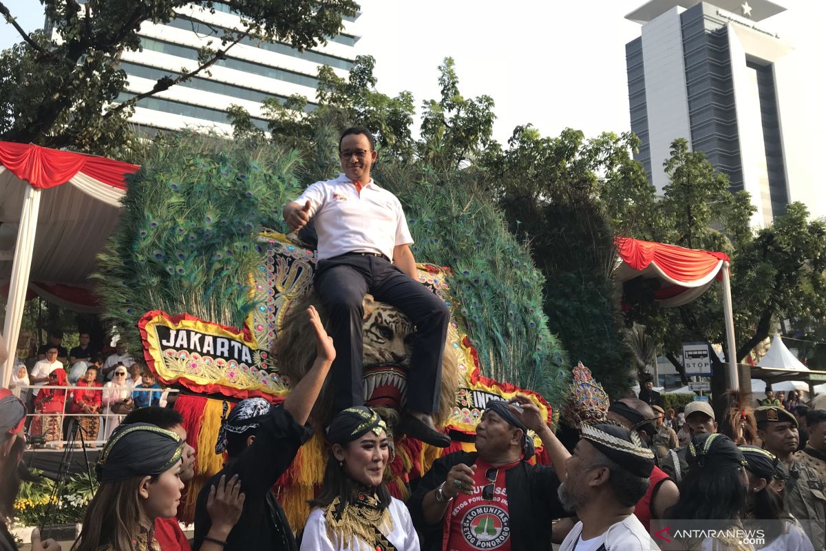 Anies "naik" Reog Ponorogo di Jakarnaval 2019