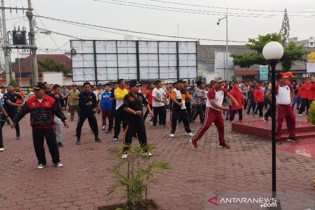 HUT Bhayangkara, Polres Tanjungbalai gelar olahraga bersama