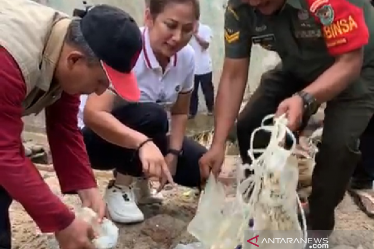 Waduh, ada limbah medis terapung di Sungai Ciliwung