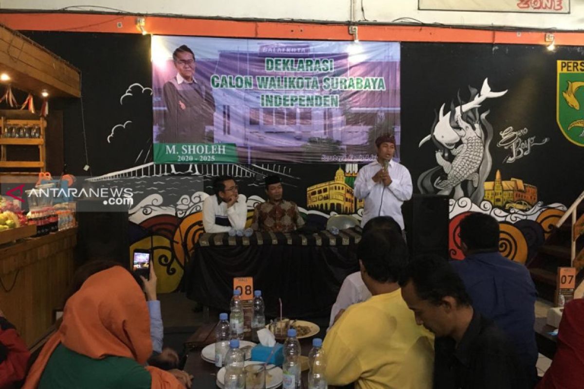 M. Sholeh deklarasi cawali Surabaya jalur independen