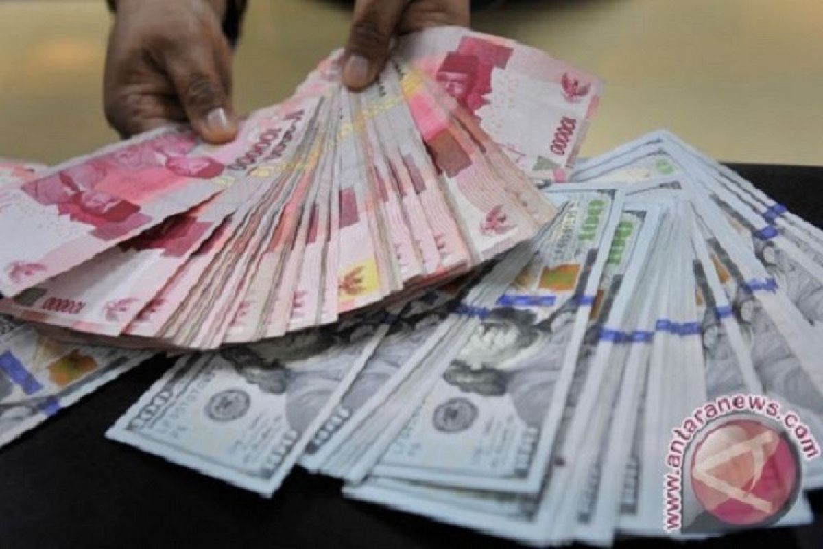 Menanti kebijakan BI, rupiah ditutup melemah namun tak lewati  Rp14.000