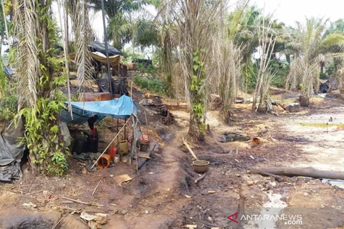 Aktivitas penambangan minyak liar dapat memicu kebakaran Tahura