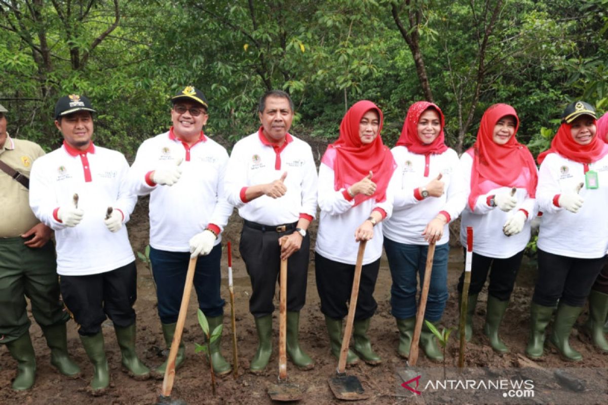 Pemkab Siak tanam 1000 bibit mangrove di Kampung Kayu Ara Permai