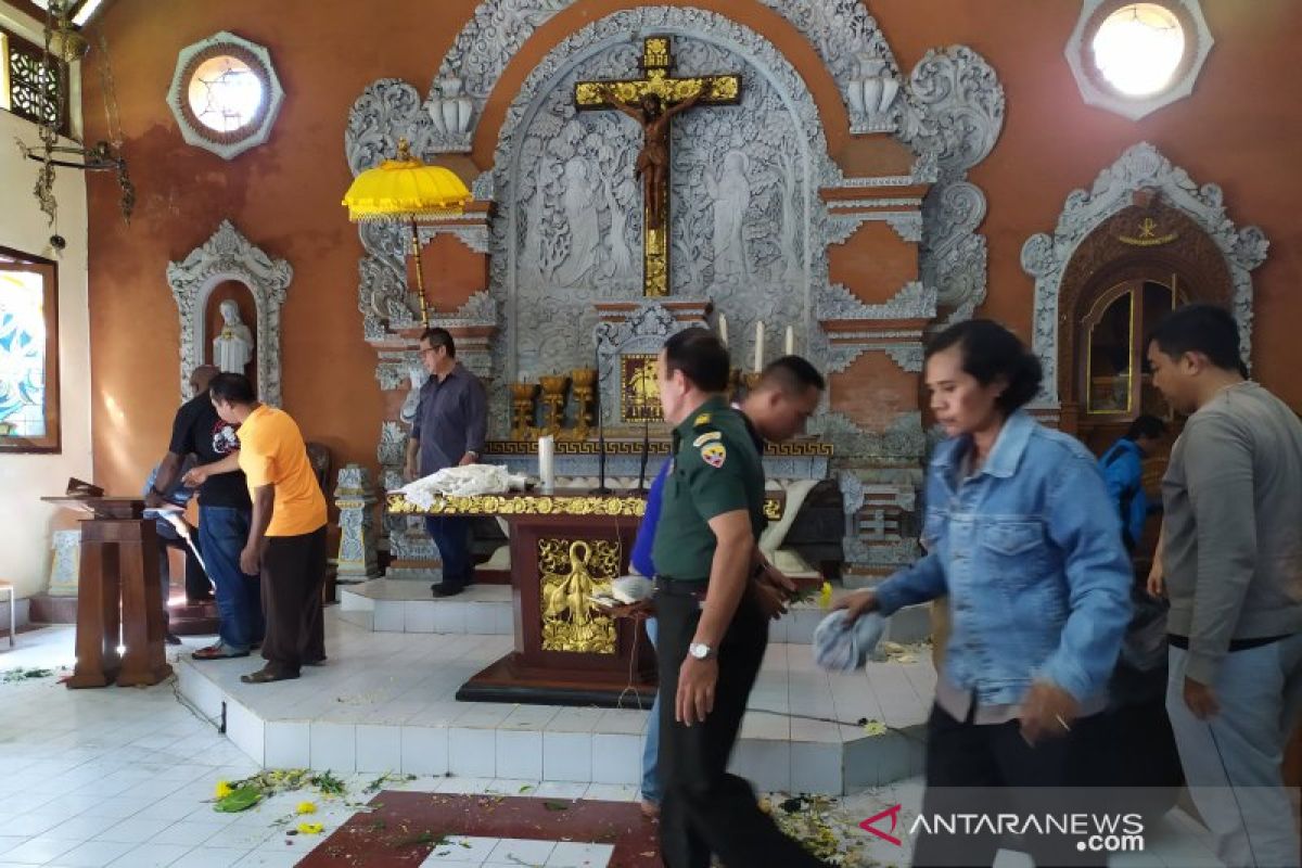 Polsek Dentim menangkap pelaku perusakan di Gereja Katolik