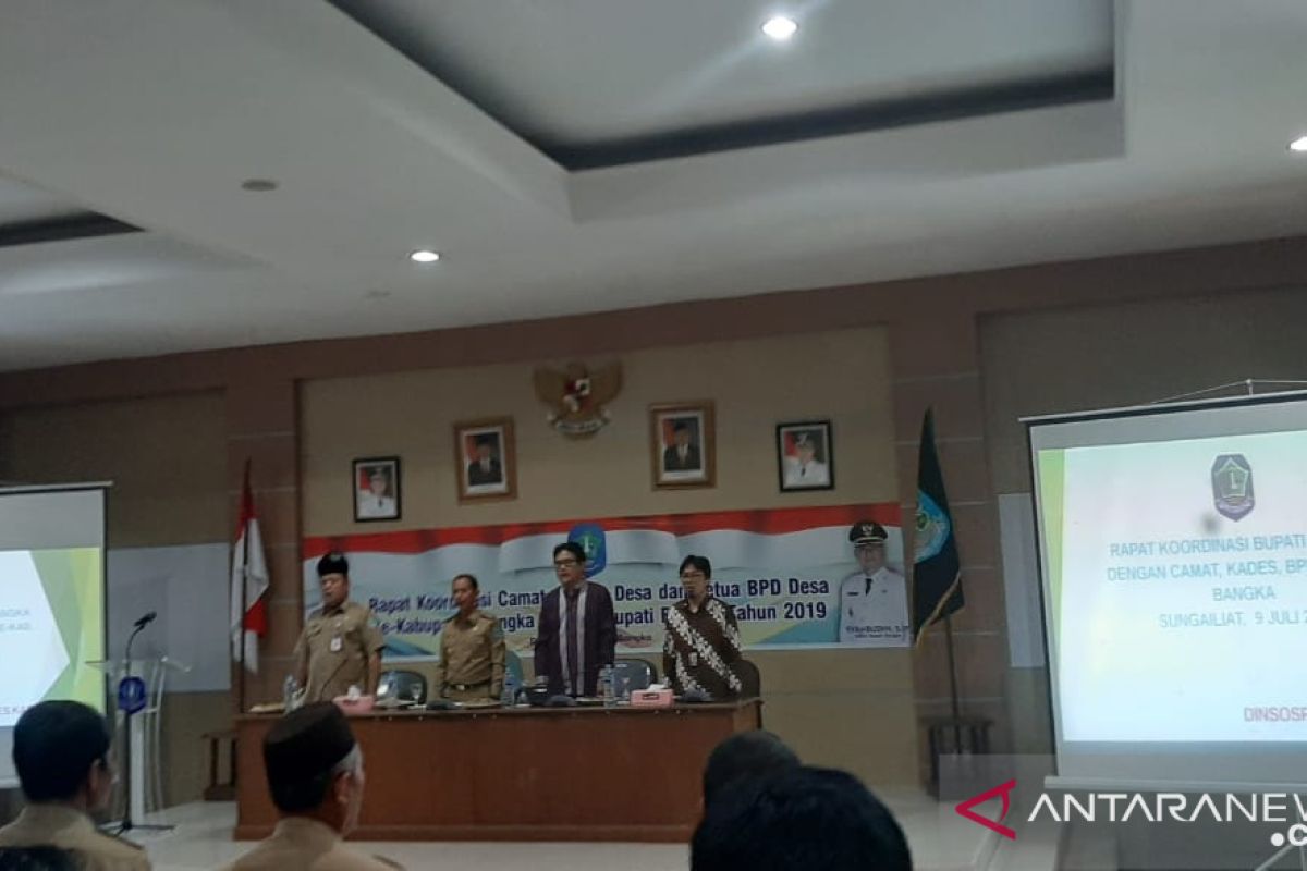 Bupati Bangka sarankan Pemdes tingkatkan koordinasi dengan OPD