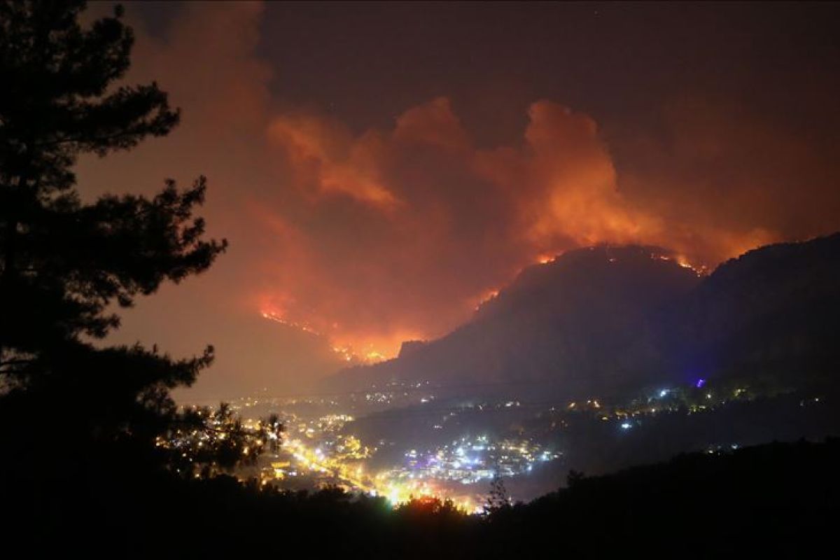 Petugas berjuang mengendalikan kebakaran hutan di Turki barat daya