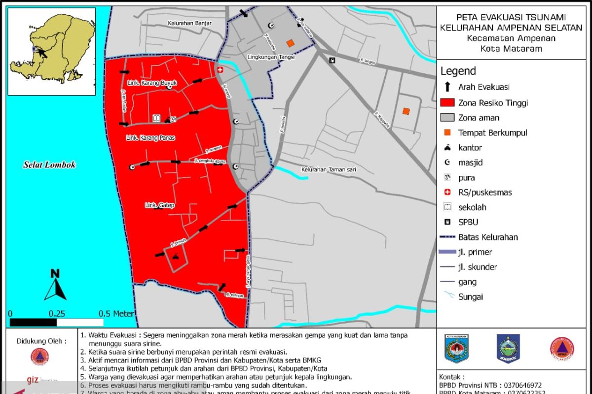 NTB pasang 80 rambu untuk jalur evakuasi tsunami