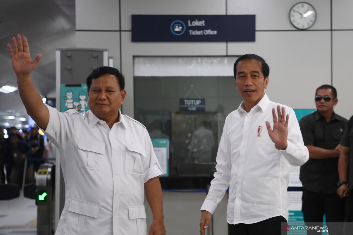 Di penghujung 2019, Prabowo unggah sketsa bertemu Jokowi