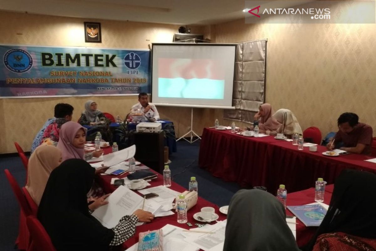 BNNP Sulawesi Tenggara gelar bimtek survei nasional penyalahgunaan narkoba