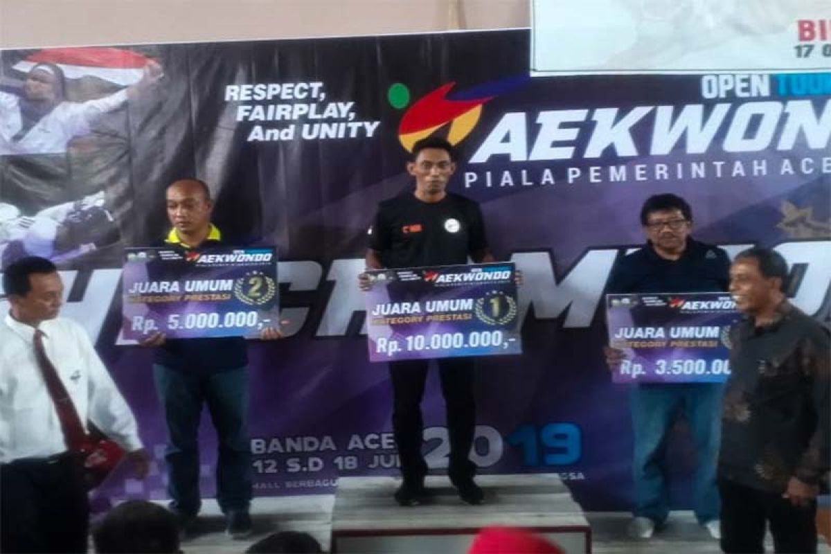 Aceh Warrior Juara Umum Prestasi pada Open Tournament Taekwondo Pemerintah Aceh 2019