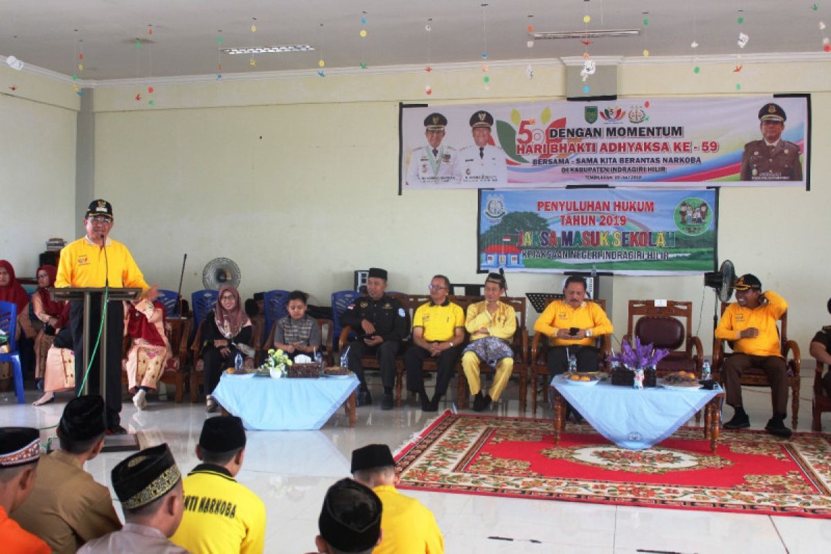 Ditaja Kejari Inhil, Bupati hadiri penyuluhan tentang Narkoba di SMAN 1 Tembilahan