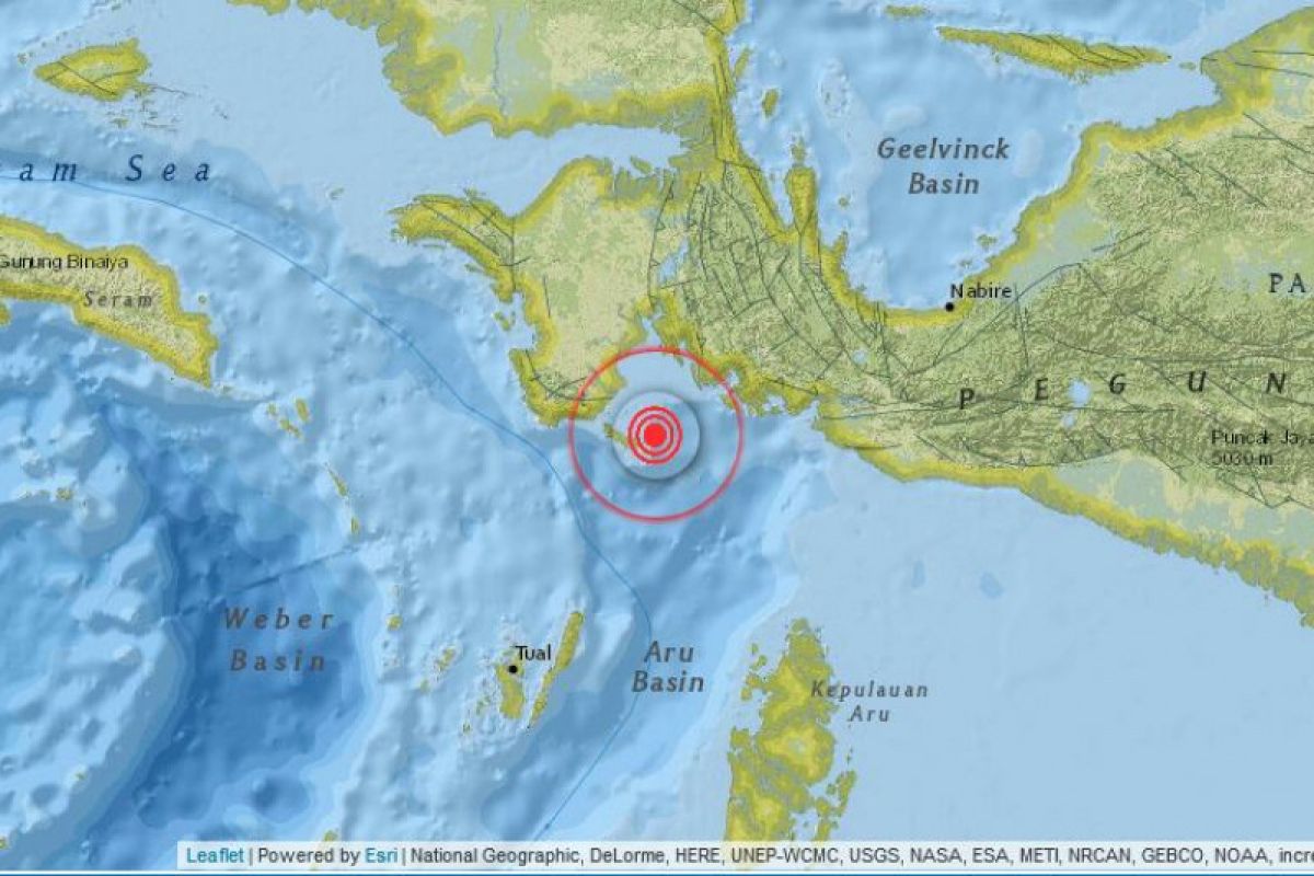 Gempa 4,3 SR guncangan kabupaten Kaimana  Papua Barat