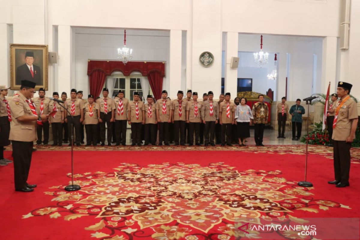 Presiden Joko Widodo lepas Pramuka Indonesia ke Jambore Kepanduan Dunia