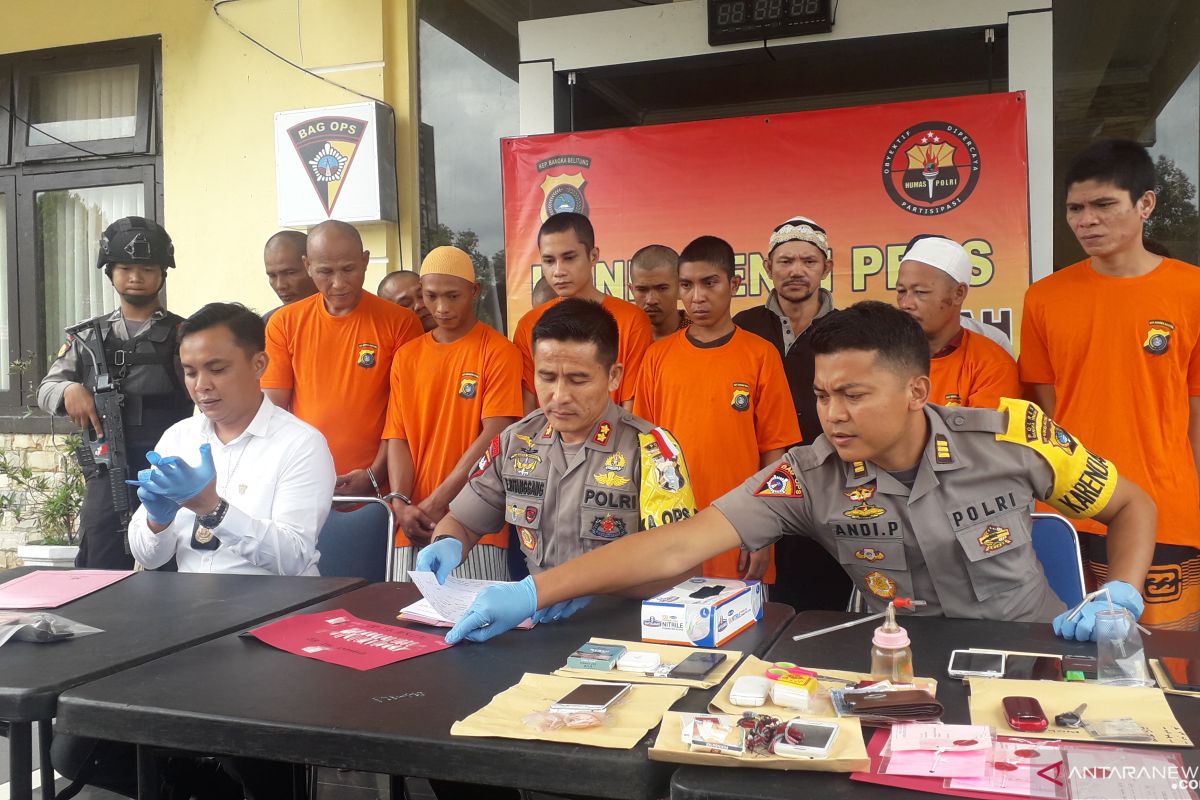 Central Bangka Police arrest 11 over crystal meth trafficking charges