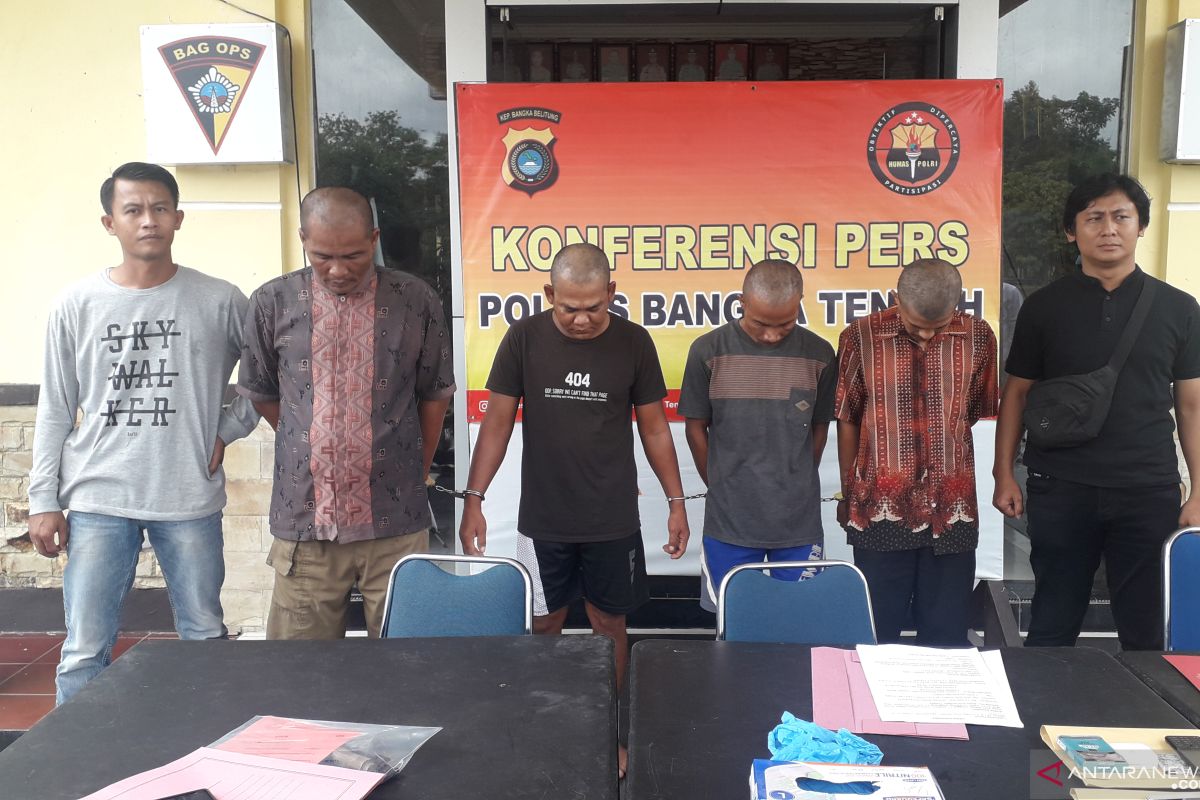 Polres Bangka Tengah proses kasus pencurian delapan mesin tempel