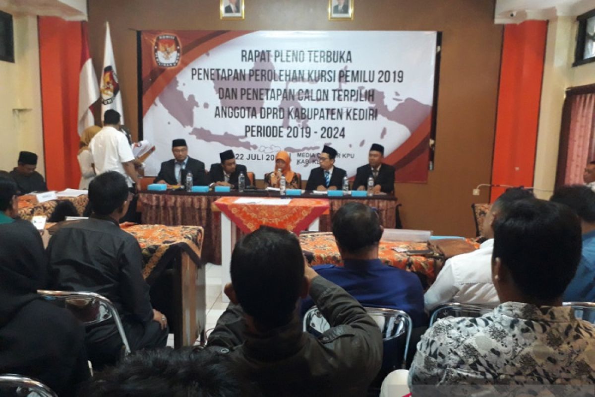 KPU Kediri tetapkan perolehan kursi anggota DPRD