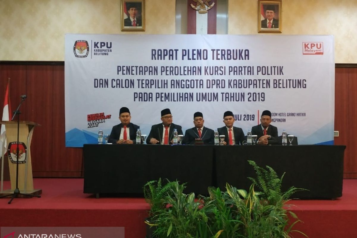 KPU Belitung tetapkan caleg terpilih