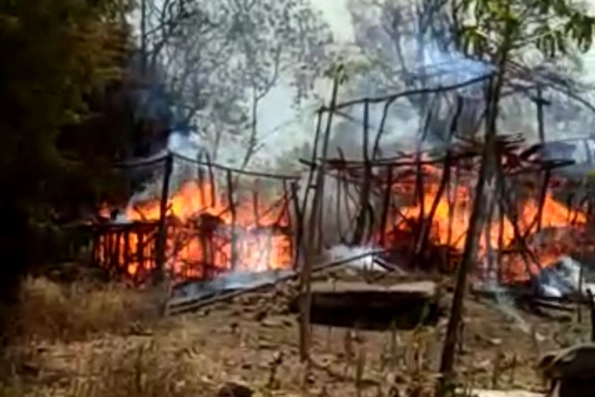 Tiga rumah di Kampung Adat Ubu Bewi Sumba Barat terbakar