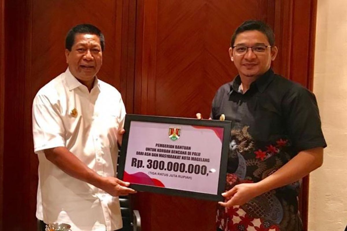Pemkot Magelang serahkan bantuan Rp300 juta untuk korban bencana Palu