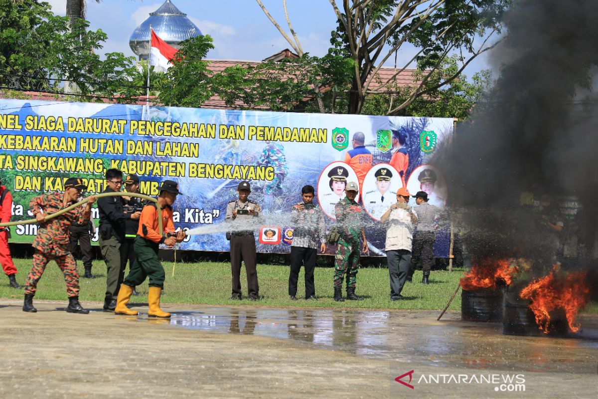 Puluhan personil Satgas Pencegahan Karhutla siap bertugas di Singkawang