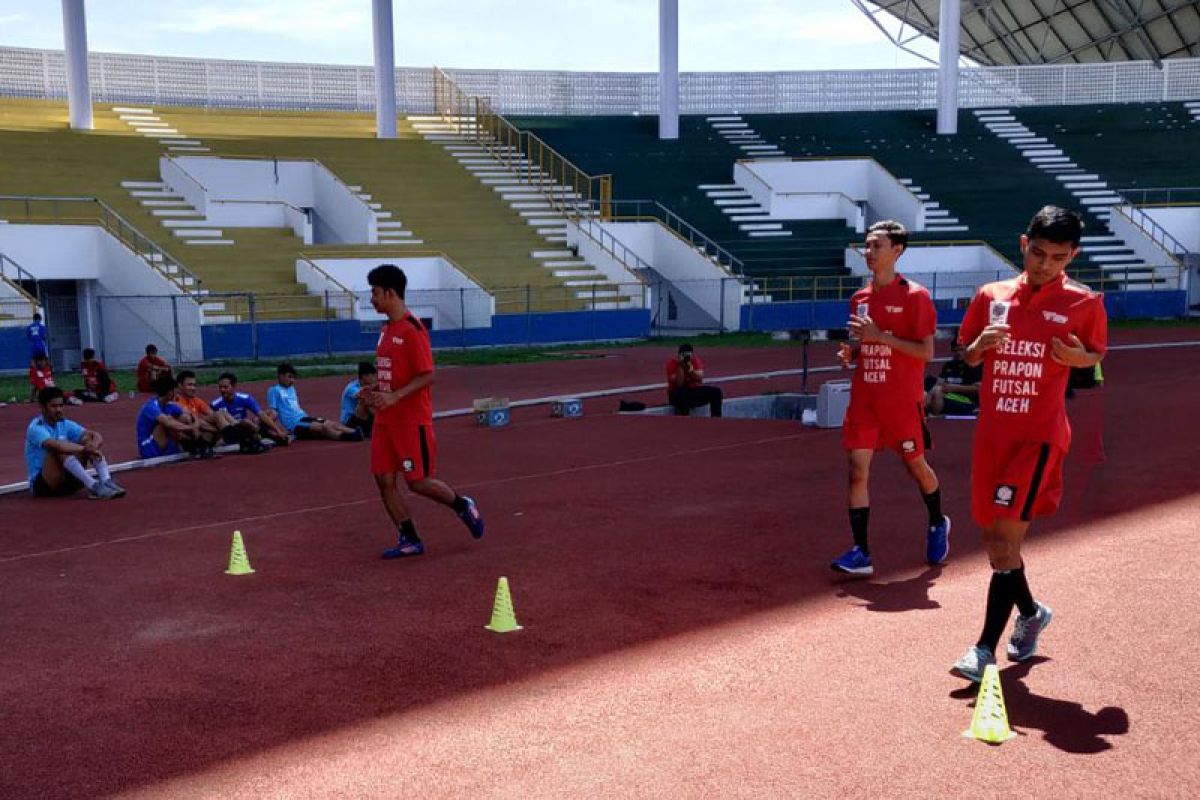 Pemain Pra PON Futsal Aceh mulai jalani tes fisik