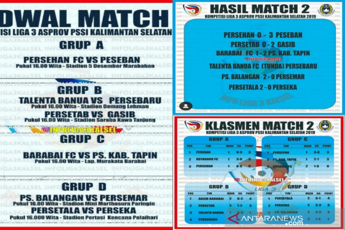 Kompetisi Liga 3 Indonesia zona Kalimantan Selatan putaran pertama match 2