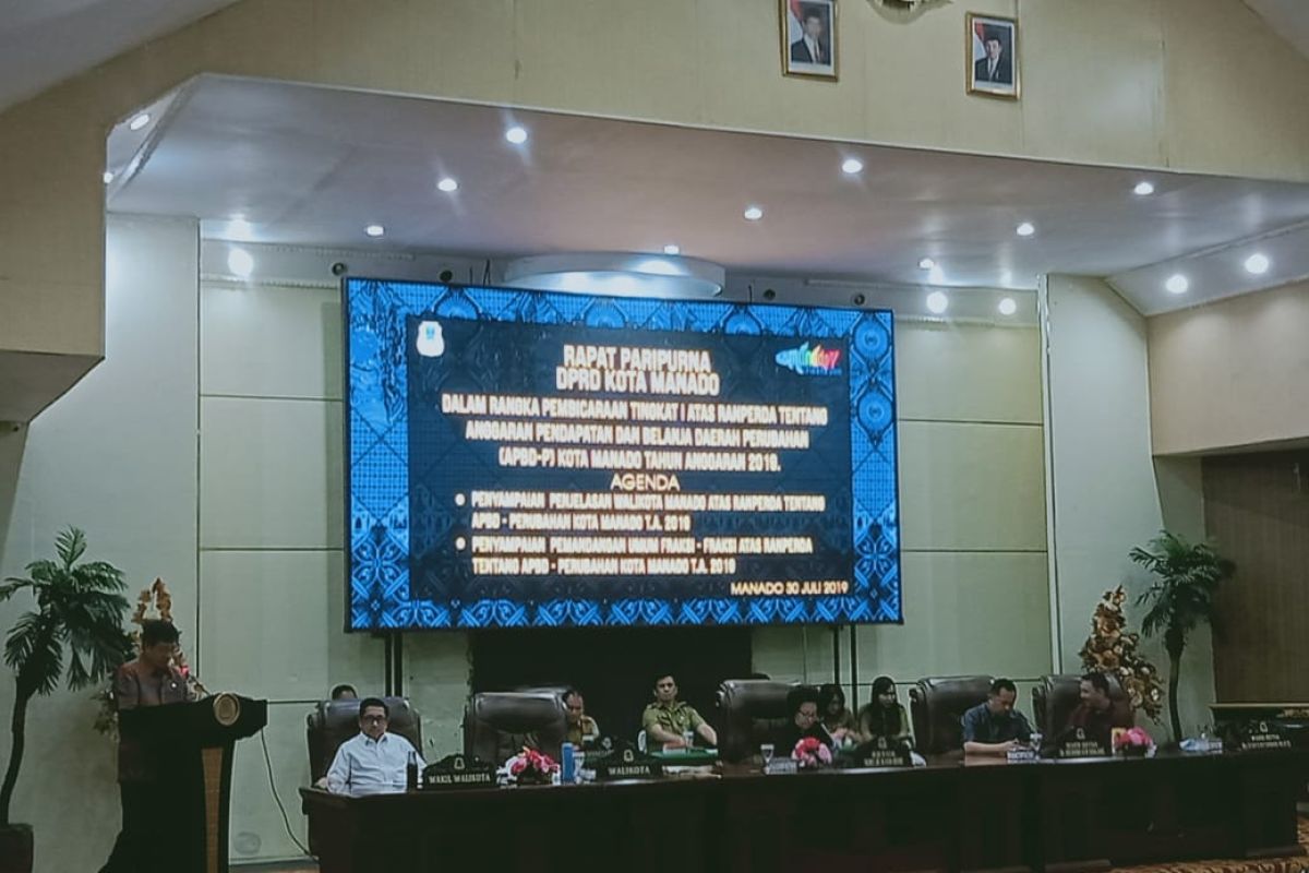 DPRD Manado gelar paripurna dengar penyampaian RAPBD-P 2019