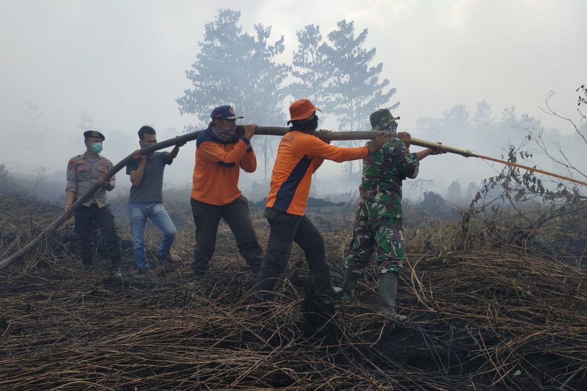 Polisi dan TNI Muarojambi padamkan kebakaran lahan 20 Hektare
