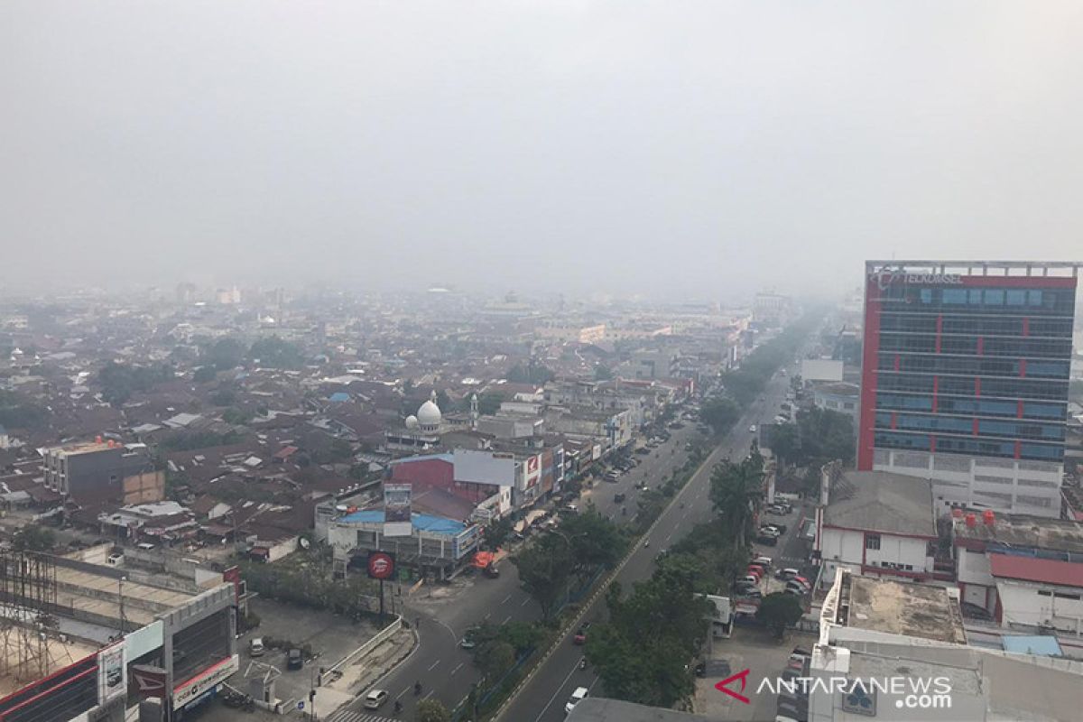Asap kebakaran hutan cemari udara ganggu aktivitas warga Pekanbaru